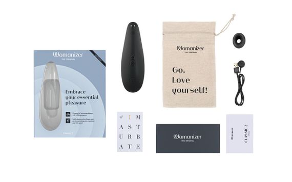 Вакуумний кліторальний стимулятор Womanizer Classic 2 - Black — Інноваційне задоволення з елегантним дизайном | Зображення 6