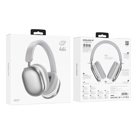 Беспроводные наушники BOROFONE BO27 Rhyme BT headphones Silver | Зображення 4