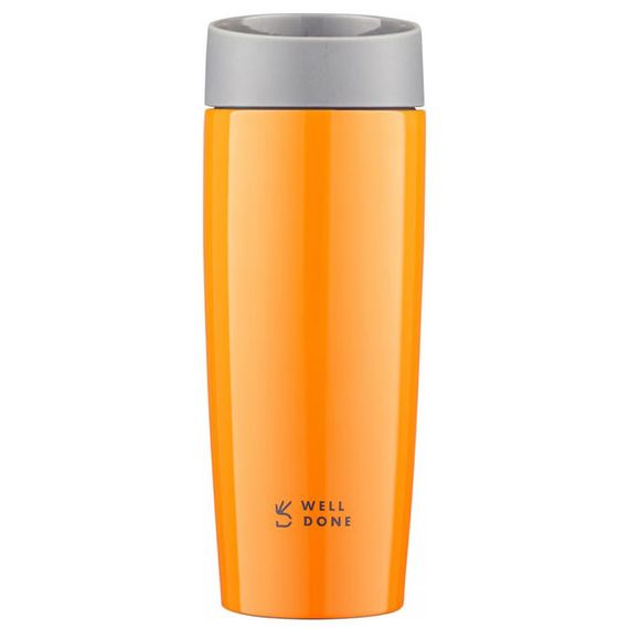 Якісний термос маленький Well Done WD-7053O 380 мл, Термос похідний для напоїв для чаю помповий AE-82 | Зображення 5