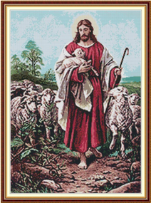 Набір для вишивання хрестиком по нанесеному на канву схемі "Jesus". AIDA 14CT printed, 43*57см