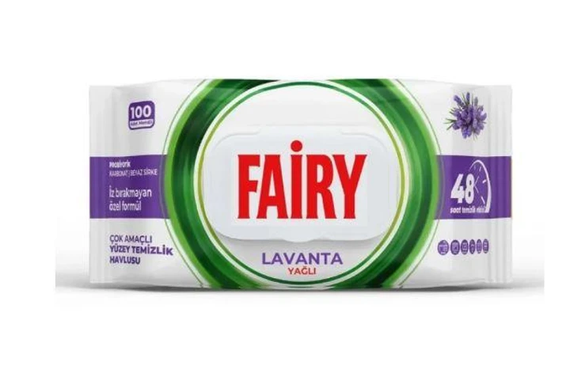 Вологі серветки для прибирання Fairy Lavanta, 100 шт