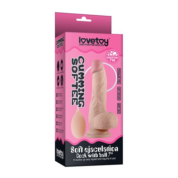 Фалоімітатор - Soft Ejaculation Cock With Ball 8" Sex Aura | Зображення 3