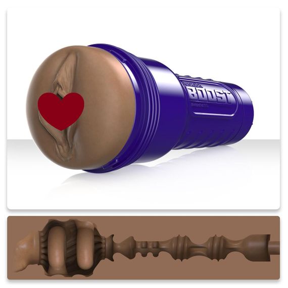 Мастурбатор-вагіна Fleshlight Boost Bang Medium Dark Flesh, плаваючі кільця Turbo Tech Sex Aura