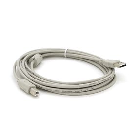 Кабель USB 2.0 AM/BM, 3.0m, 1 ферит, білий