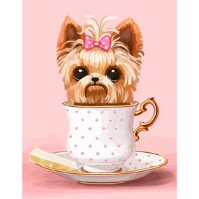 Картина по номерам Rosa Start Cute Dog in a Cup 35 х 45 см (4823098531401) - Топ Продаж!