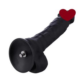 Фаллоимитатор для секс-машин Hismith 8.3″ Silicone Dildo Black, система KlicLok, гибкий стержень Sex Aura