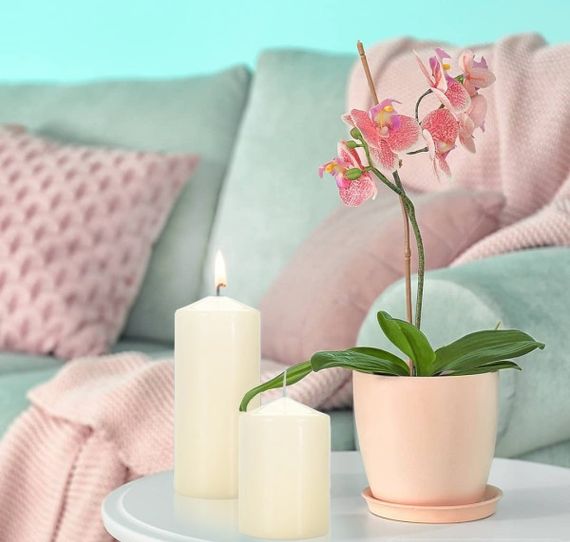 Набір свічок 4 шт. циліндр Bispol AURA Candles Молочний (sw50/4-011) | Зображення 1