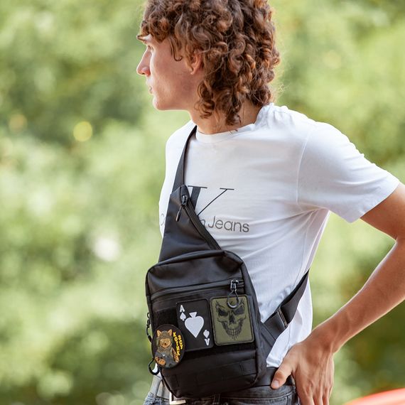 Чоловіча сумка-слінг тактична хакі, Сумка кобура наплічна, Тактична сумка для активного життя SN-46 | Зображення 1