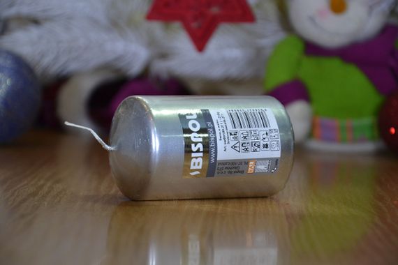 Свічка столова циліндр Bispol AURA Candles sw60/100-271 Срібний металік | Зображення 4