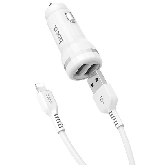 АЗП Hoco Z27 Staunch (2USB 2.4 A) (+кабель Lighthing) | Зображення 2