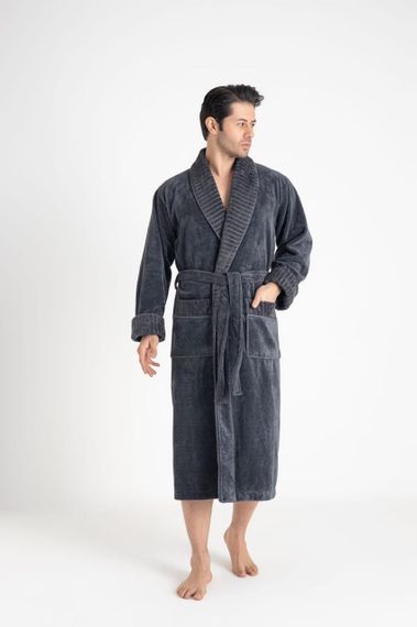 Мужской халат Nusa 1330 2XL антрацит | Зображення 5