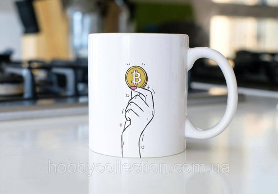 Кружка з принтом "Bitcoin" 330 мл Біла | Зображення 2