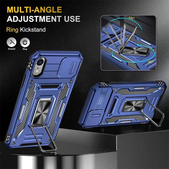 Ударопрочный чехол Camshield Army Ring для Apple iPhone XR (6.1") Синий / Navy | Зображення 1