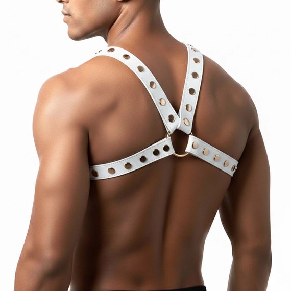 Чоловіча портупея Art of Sex - Spartacus, екошкіра, колір білий, розмір XS-M | Зображення 1