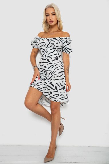 Платье софт с принтом, цвет белый, 230R0105-1 | Зображення 2