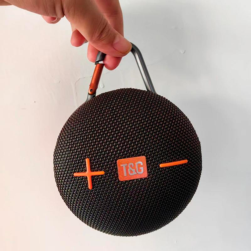 Портативная Bluetooth колонка TG648 с функцией громкой связи, радио, карабин, чёрная | Зображення 1