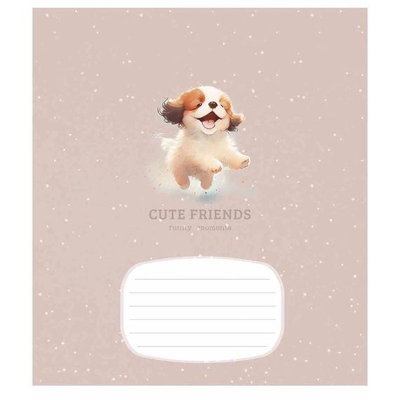 Тетрадь ученическая "Cute friends" 012-3292K-1 в клетку, 12 листов