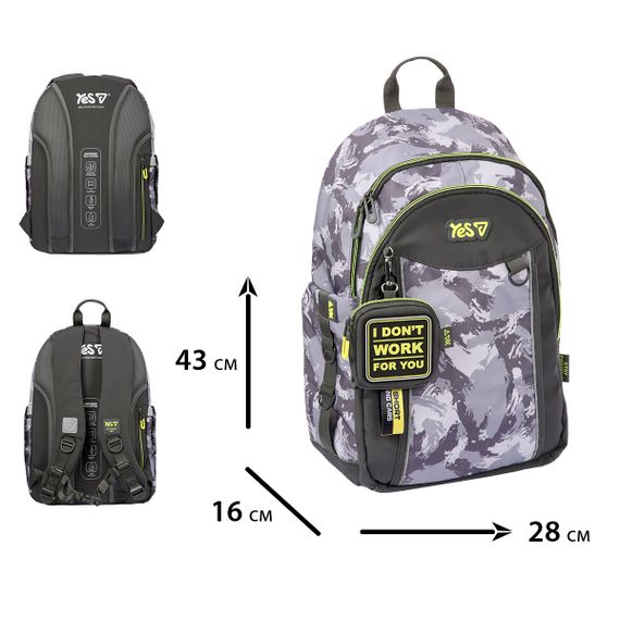 Рюкзак школьный YES TS-60L Grey 550405 19.3 л | Зображення 1