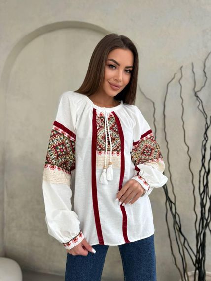 Вишиванка блуза жіноча  " Червона рута" | Зображення 1