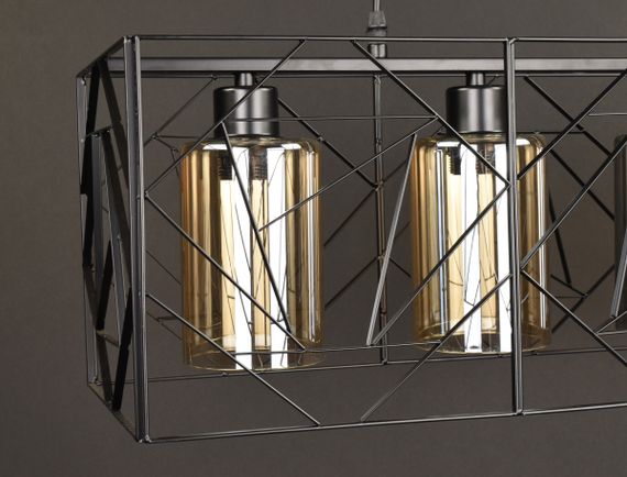 Люстра підвісна LOFT на 4 лампочки 27769 Чорний 30-100х25х71 см. | Зображення 4