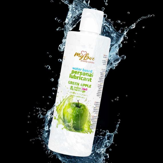 2в1 лубрикант та масажний гель - MyLove Aroma Series Intim&Massage Green Apple, 300 мл Sex Aura | Зображення 3