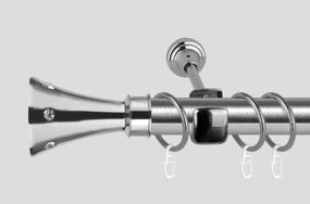 Карниз для штор однорядный металлический 19 мм, Картер Сталь (комплект) 200 см.