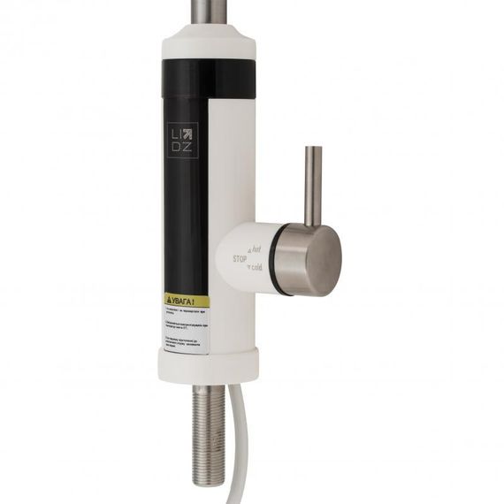 Проточний кран-водонагрівач кухонний для кухні Lidz Warm 059 LDWAR059WNK35878 White / Nickel | Зображення 2
