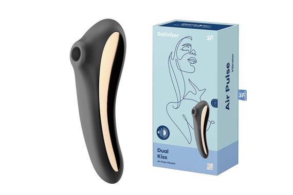 Вакуумний стимулятор Stymulator-Dual Kiss (Black) Sex Aura | Зображення 4