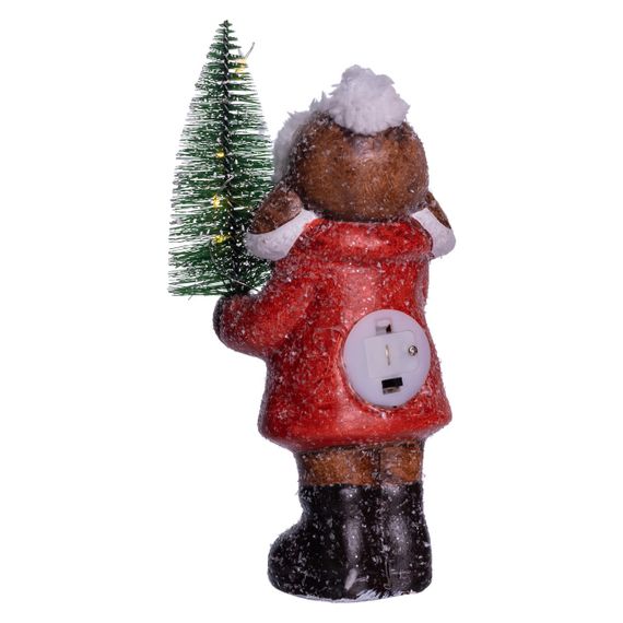 Новорічна фігурка з підсвіткою Дівчинка з ялинкою з фарфору 8×7×20 (см) новорічний декор для дому, квартири на подарунок CR-5-15 | Зображення 3