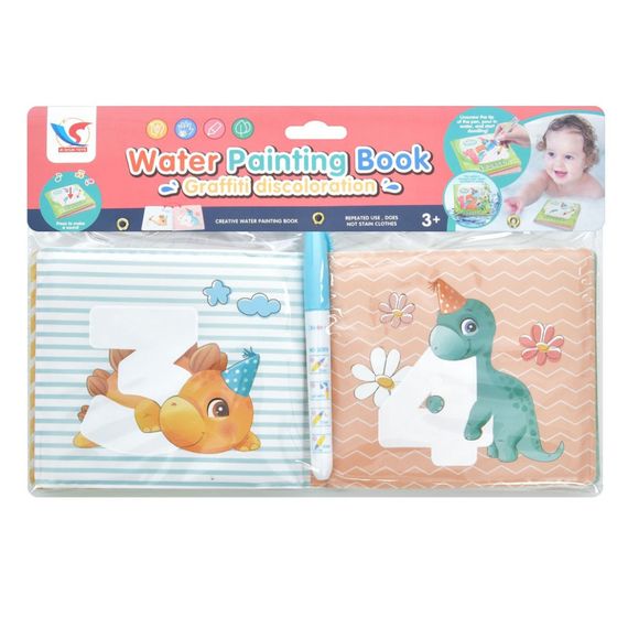 Книжка для рисования водой "Дино цифры" A598 маркер, 8 рисунков