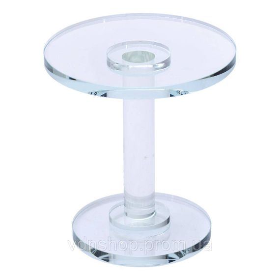 Тортівниця скляна на ніжці 12×13.5 см кругла стійка для торта, капкейків HP-4-69L | Зображення 1