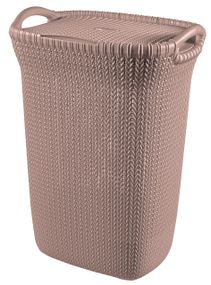 Кошик для білизни пластиковий Curver Knit 57 л 03676 рожевий, міцний і зручний