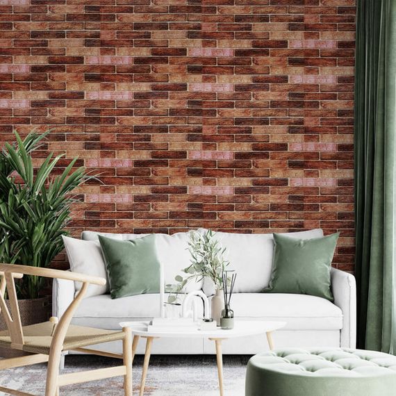 Самоклеюча 3D панель під коричневу катеринославську цеглу 3080x700x3мм SW-00001768 | Зображення 6