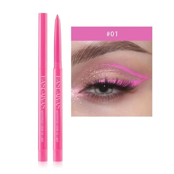 Кольорова водостійка кремова гелева підводка лайнер для очей HANDAIYAN Creme Gel Liner COLOUR OUTSIDE колір 01