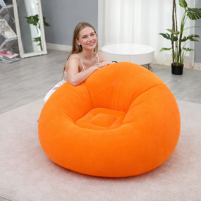 Надувное кресло-пуф Inflatable Sofa / Надувное кресло-мешок 110×110×85 см Оранжевый