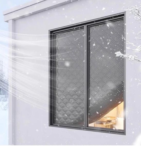Штора теплозберігаюча (на липучках) Сіра - H 300*135 см | Зображення 2