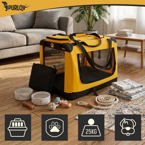 Сумка-переноска Purlov 27480 для собак і котів до 25 кг 60×42x44 см, складна з металевим каркасом | Зображення 4