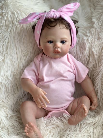 Коллекционная Силиконовая Кукла Реборн Reborn Анатомическая Девочка Пупс с Волосами Жасмин (Виниловая Кукла) 45 см | Зображення 3
