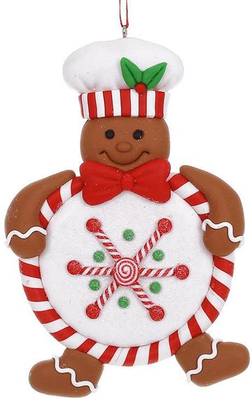 Набір 12 новорічних підвісок "Прянично-Карамельний Кухар" 9х13см, з глітером