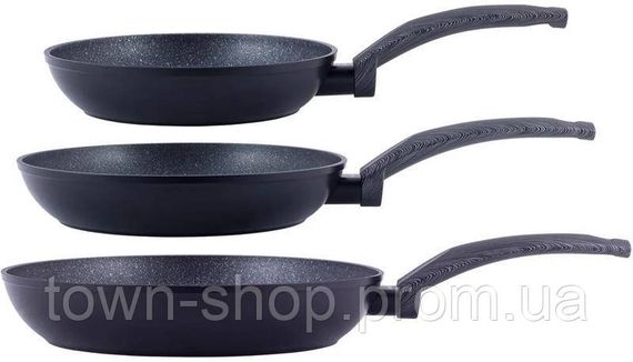 Набор сковород Kamille Gregers Black Ø20см, Ø24см, Ø28см с антипригарным покрытием ILAG KM-4124