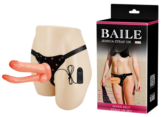 Женский анально-вагинальный страпон с вибрацией - Jessica, BW-022029 Sex Aura | Зображення 1