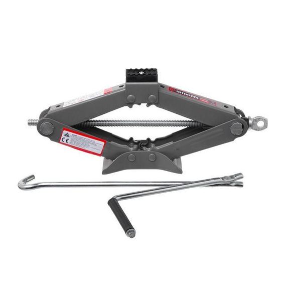 Домкрат механічний ромбоподібний 1т., гумовий упор., 92-340 мм INTERTOOL GT0180