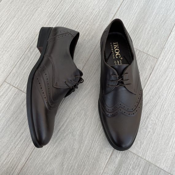 Кожаные коричневые туфли IKOS 41 44 размер | Зображення 9