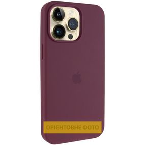 Чохол Silicone Case (AA) Logo with MagSafe для Apple iPhone 16 (6.1") Бежевий / Desert Gold Бордовий / Plum