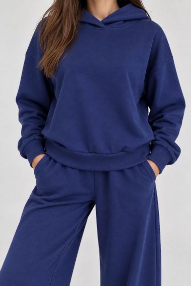 Спортивний костюм жіночий однотонний, колір синій, 244R1008-10 | Зображення 3