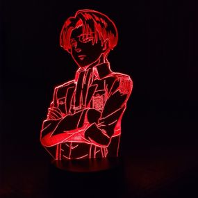 Акриловий світильник-нічник Леві Акерман (Levi Ackerman) червоний tty-n000358