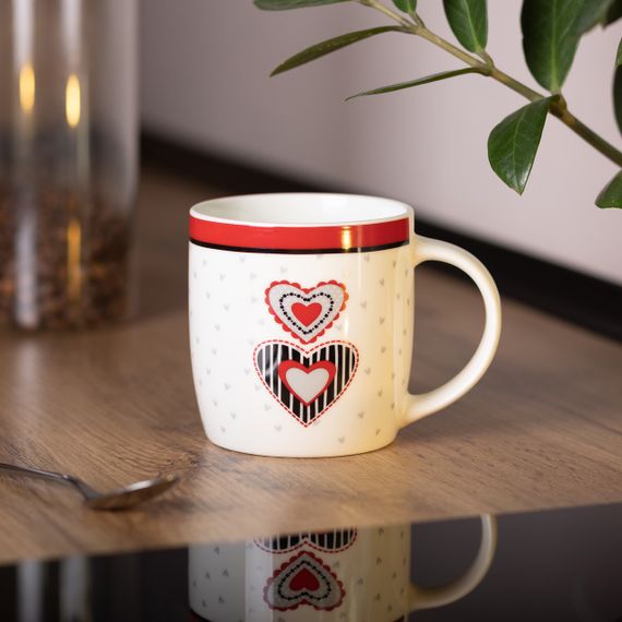 Чашка фарфоровая 400 (мл) с сердечками для чая и кофе Lugi RX-N240147W | Зображення 3