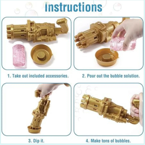 Генератор мильних бульбашок Bubble Gun Blaster "Кулемет" Bambi BB-04893 | Зображення 5
