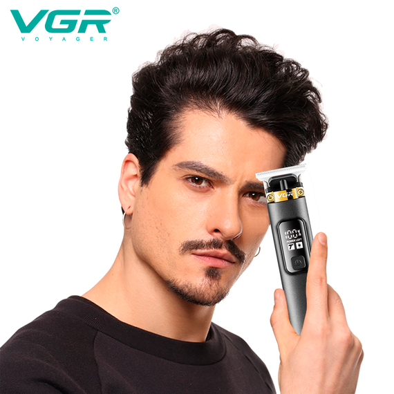Триммер аккумуляторный VGR V-985, 4 насадки, LED дисплей | Зображення 4