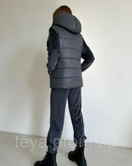 Спортивний костюм для жінок колір сірий розміри S, M, L, XL, XXL FI_008593 | Зображення 2